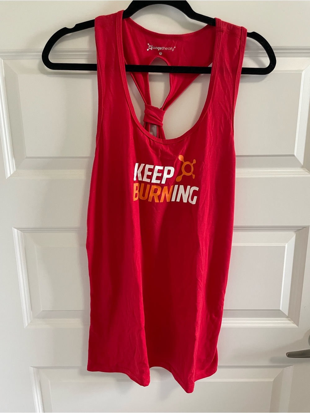 Orangetheory Red Racerback Tank with Orange & White Logo
